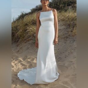 Jenny Yoo “Jamie” wedding dress - minimalist, backless 90s/Y2K bridal gown